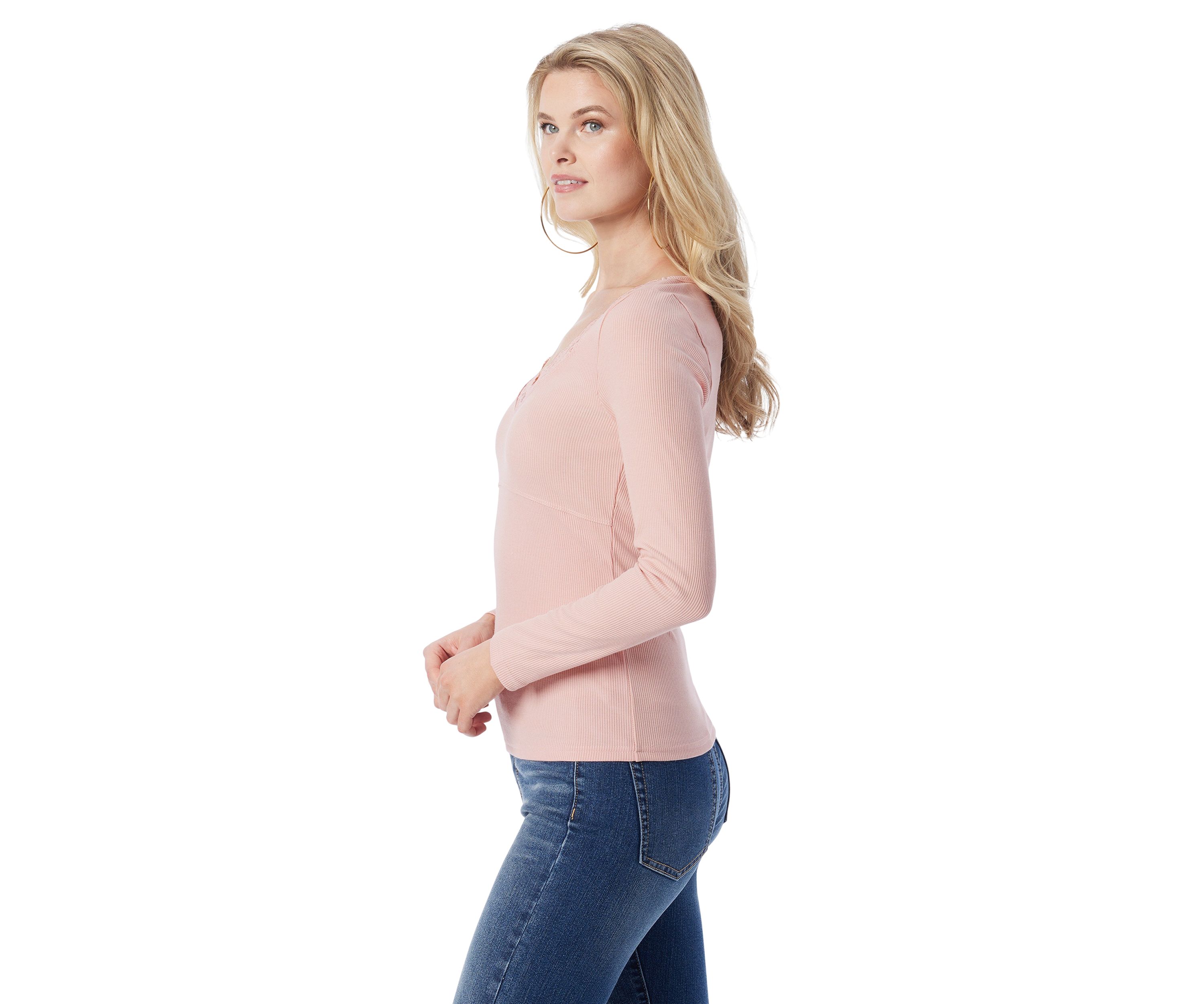 Abbey Lace Trim Long Sleeve Knit Top