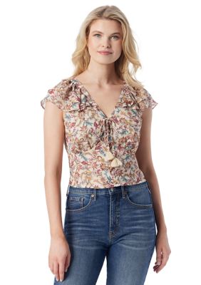 Jessica Simpson Women's Dixie Sleeveless Ruffle Top, XL