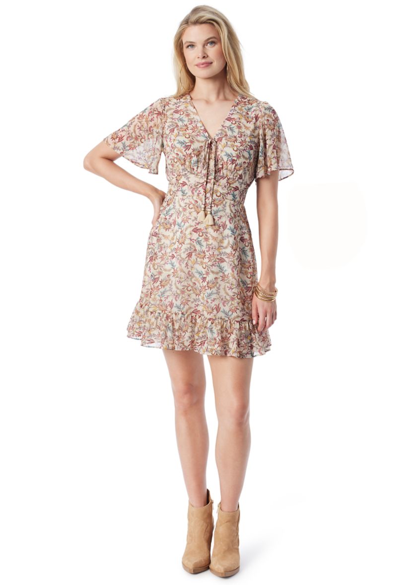Lottie Short Sleeve V-Neck Mini Dress