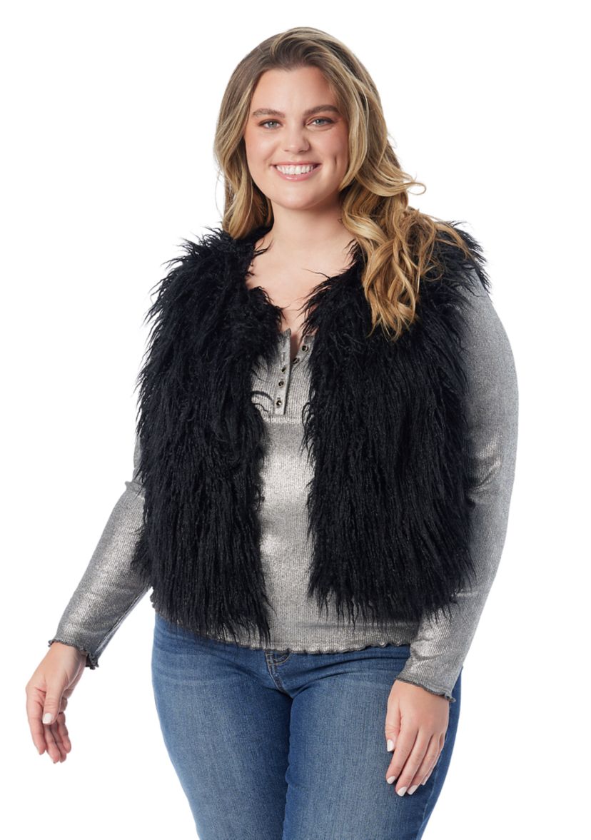 Plus Size Faux Fur Vest