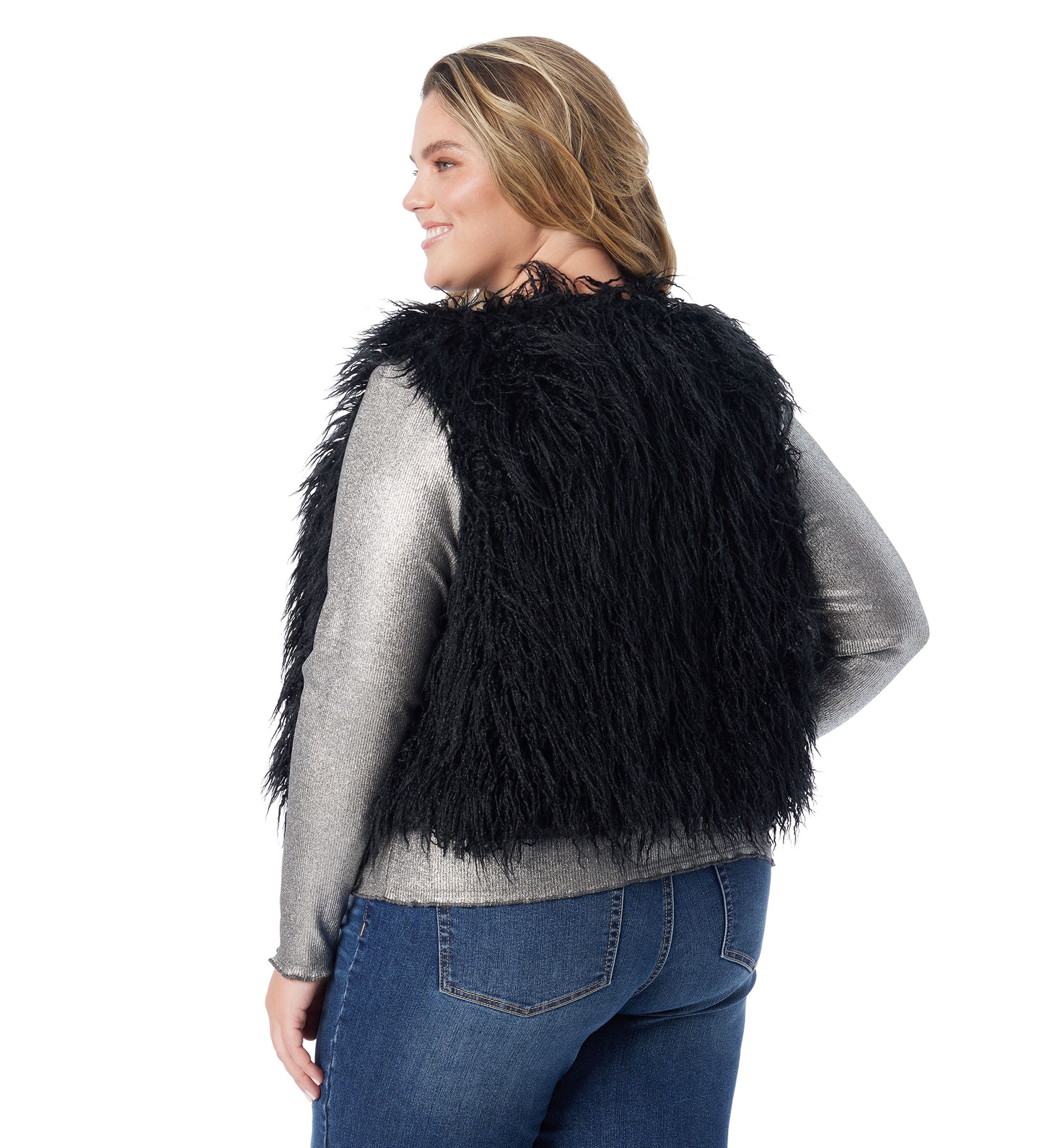 Plus Size Faux Fur Vest