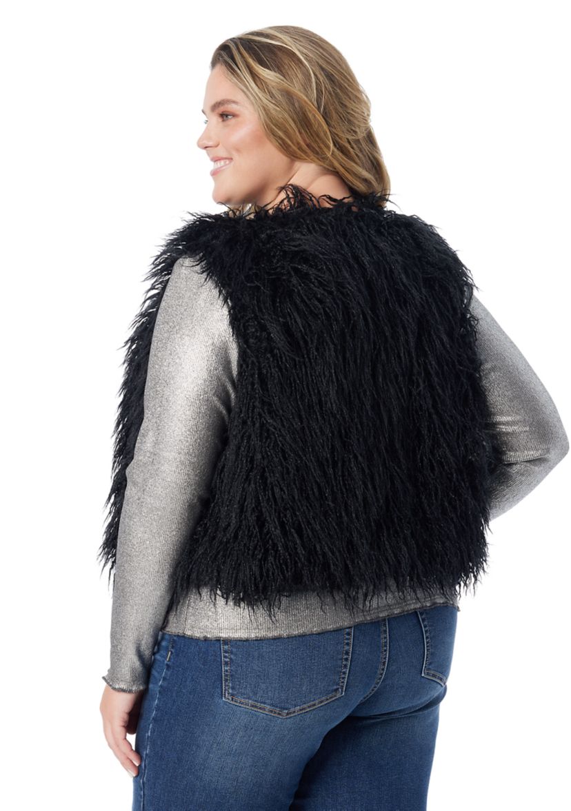 Plus Size Faux Fur Vest
