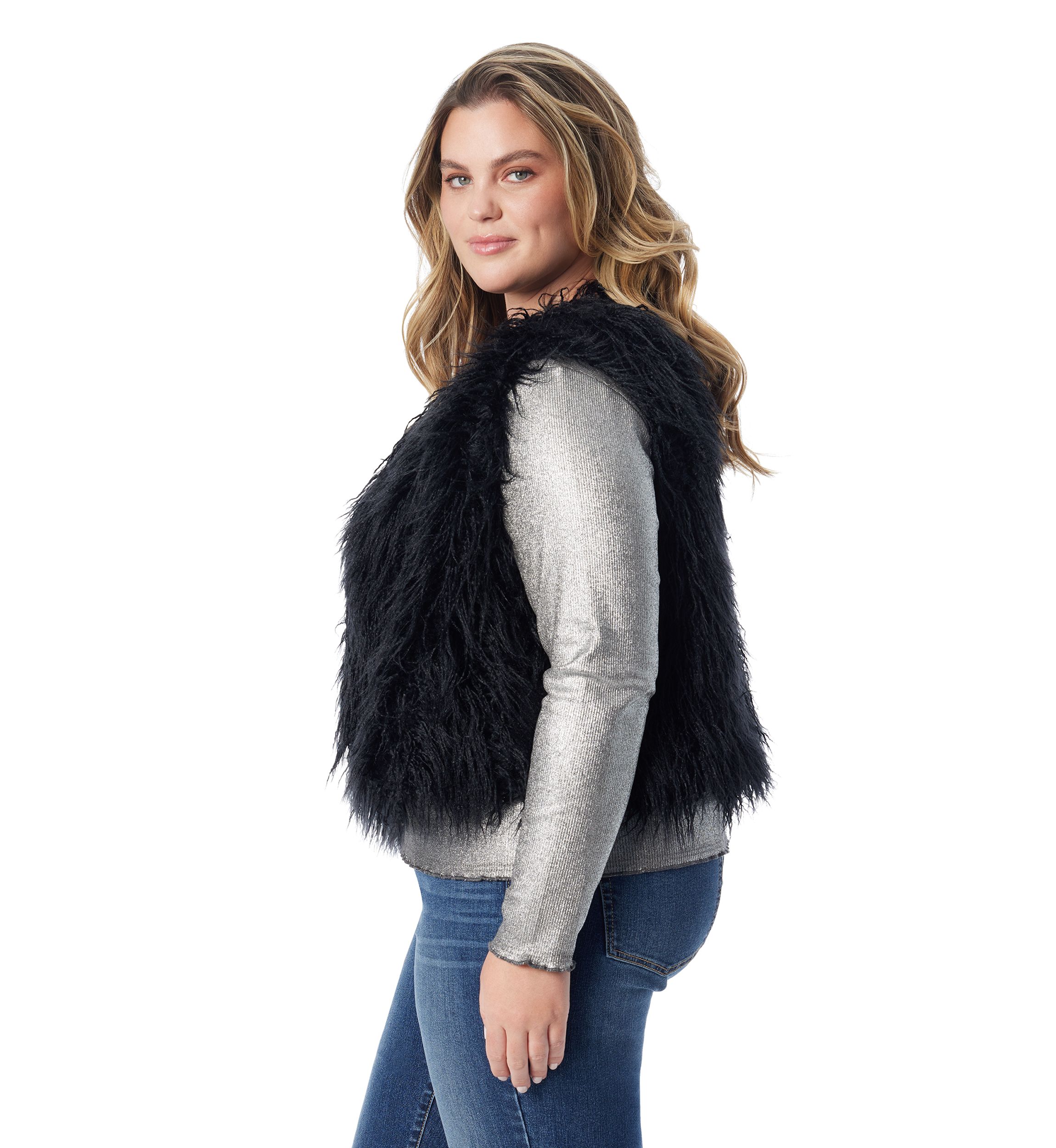 Plus Size Faux Fur Vest
