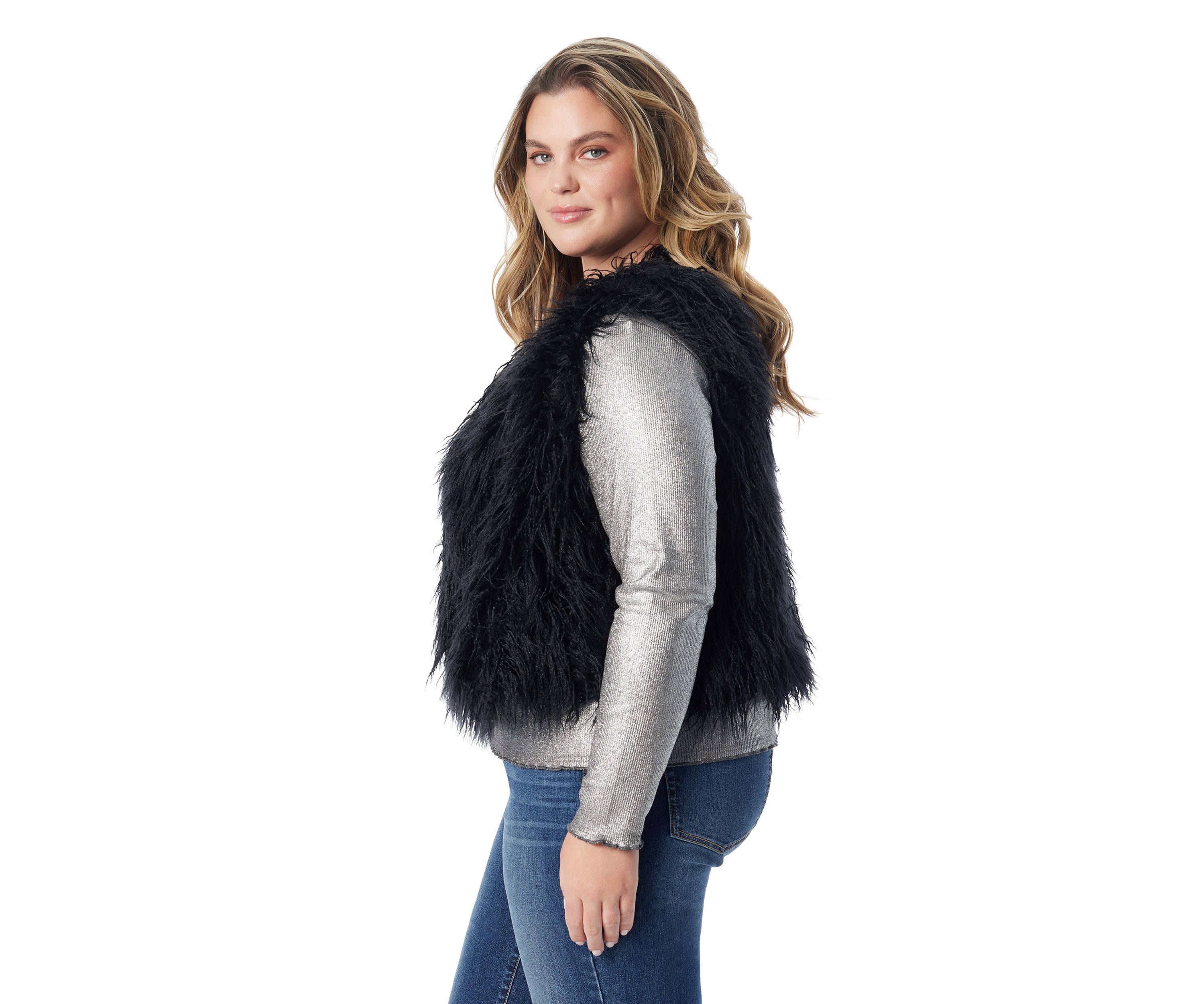 Plus Size Faux Fur Vest
