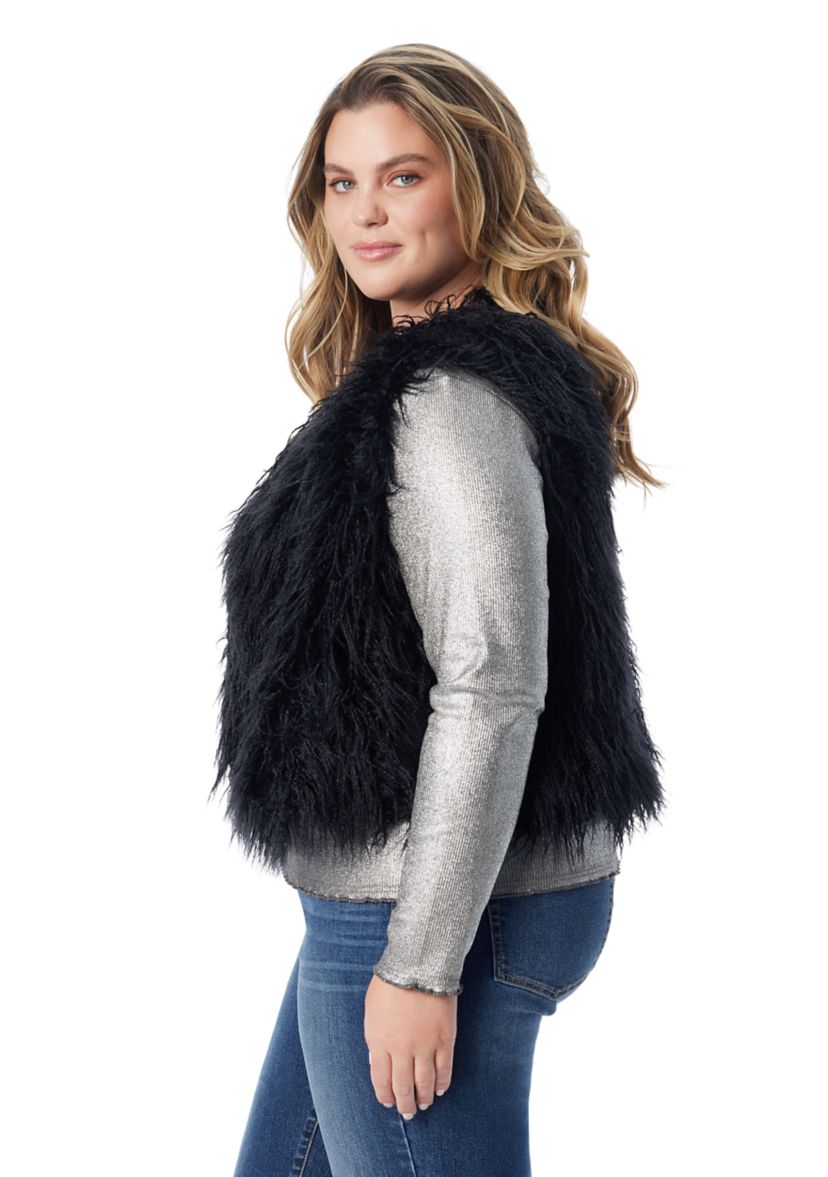 Plus Size Faux Fur Vest