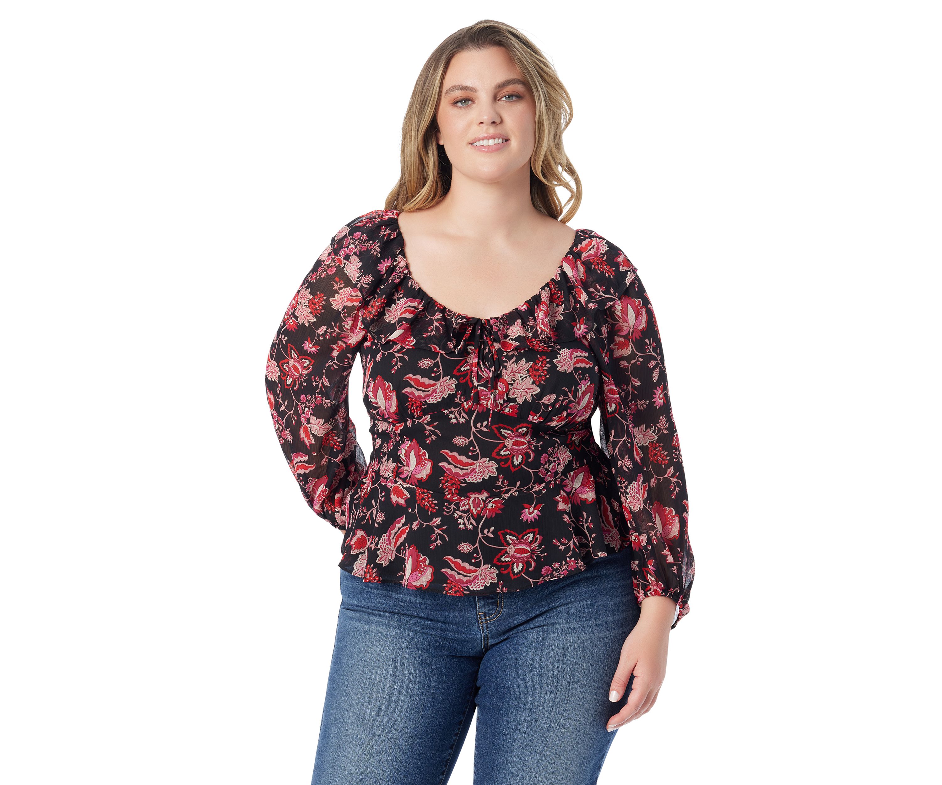 Plus Size Aki Printed Woven Top