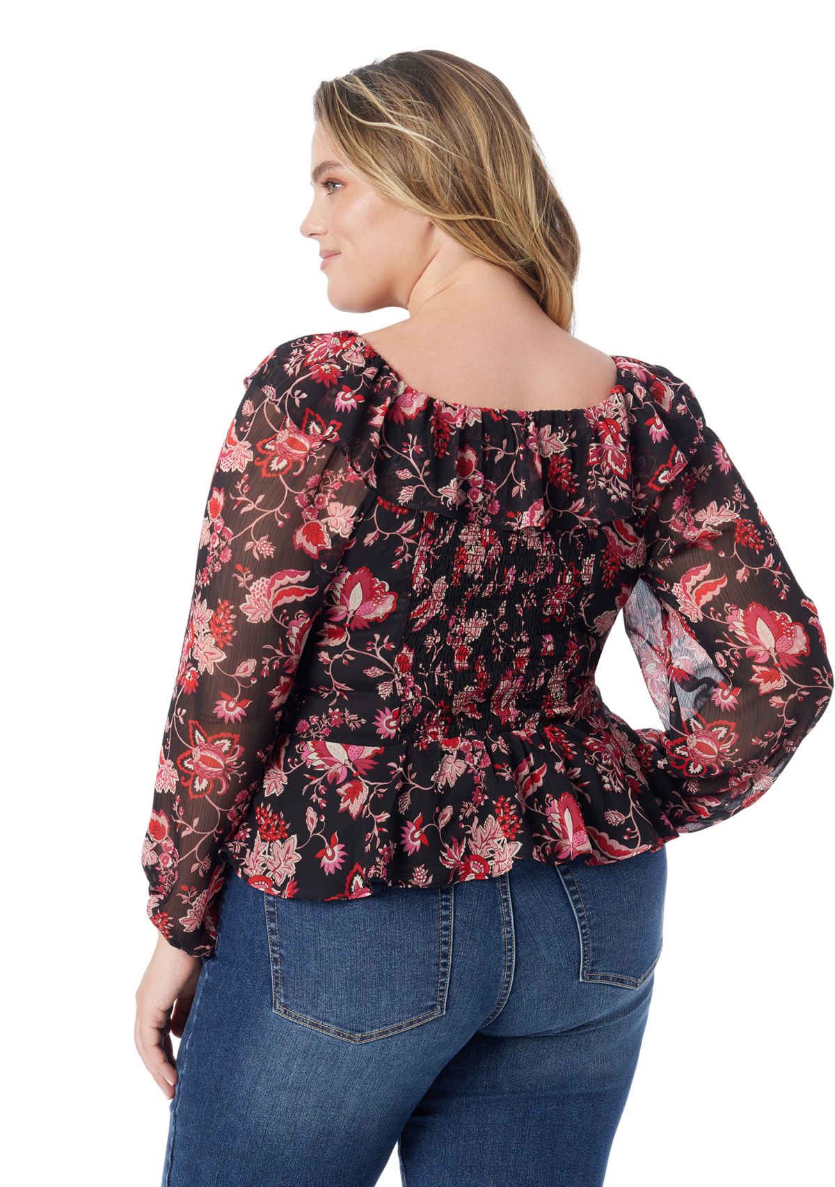 Plus Size Aki Printed Woven Top