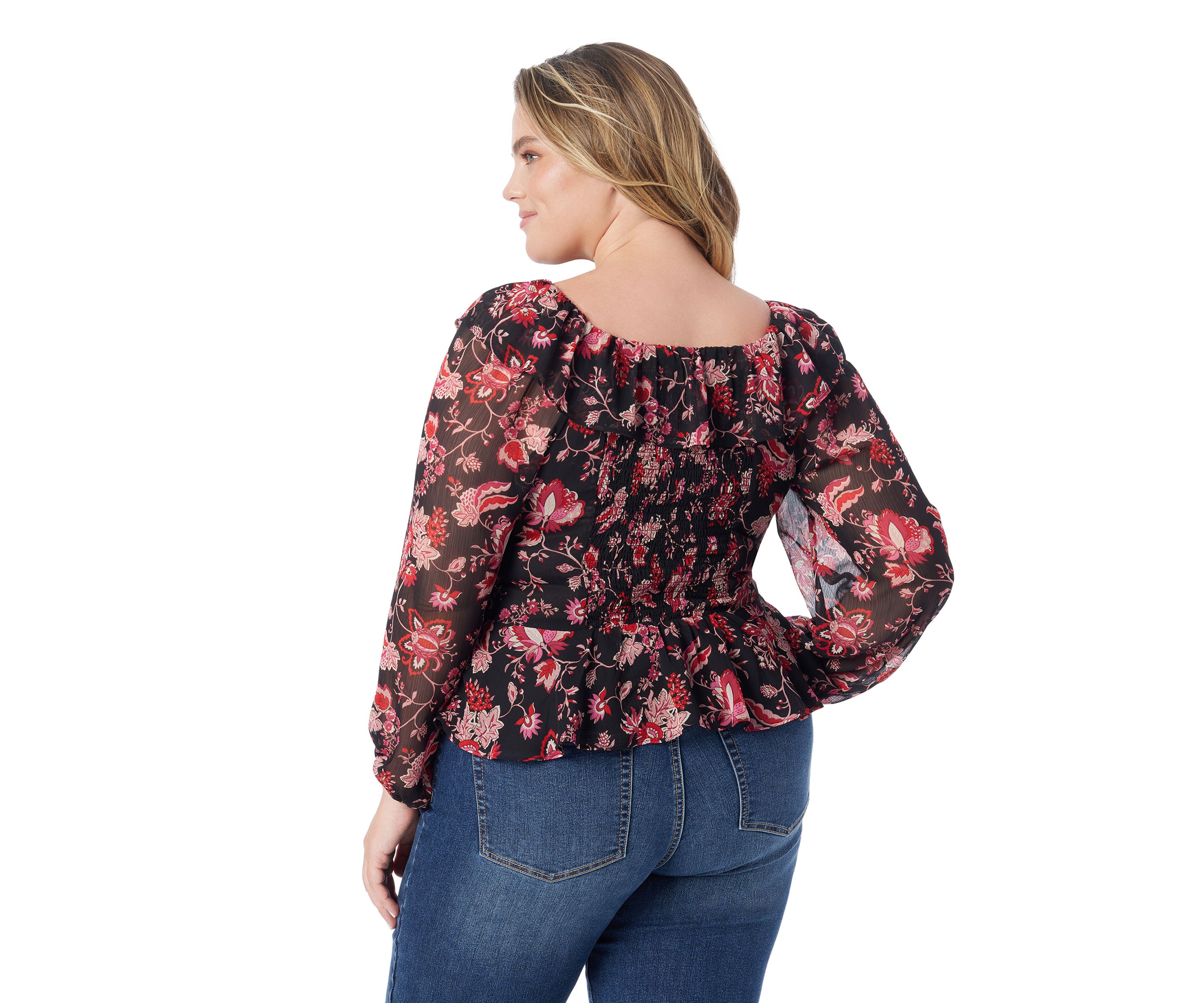Plus Size Aki Printed Woven Top