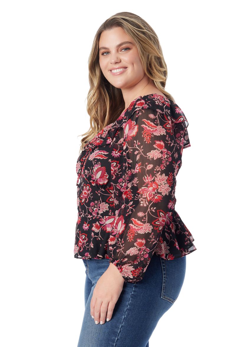 Plus Size Aki Printed Woven Top