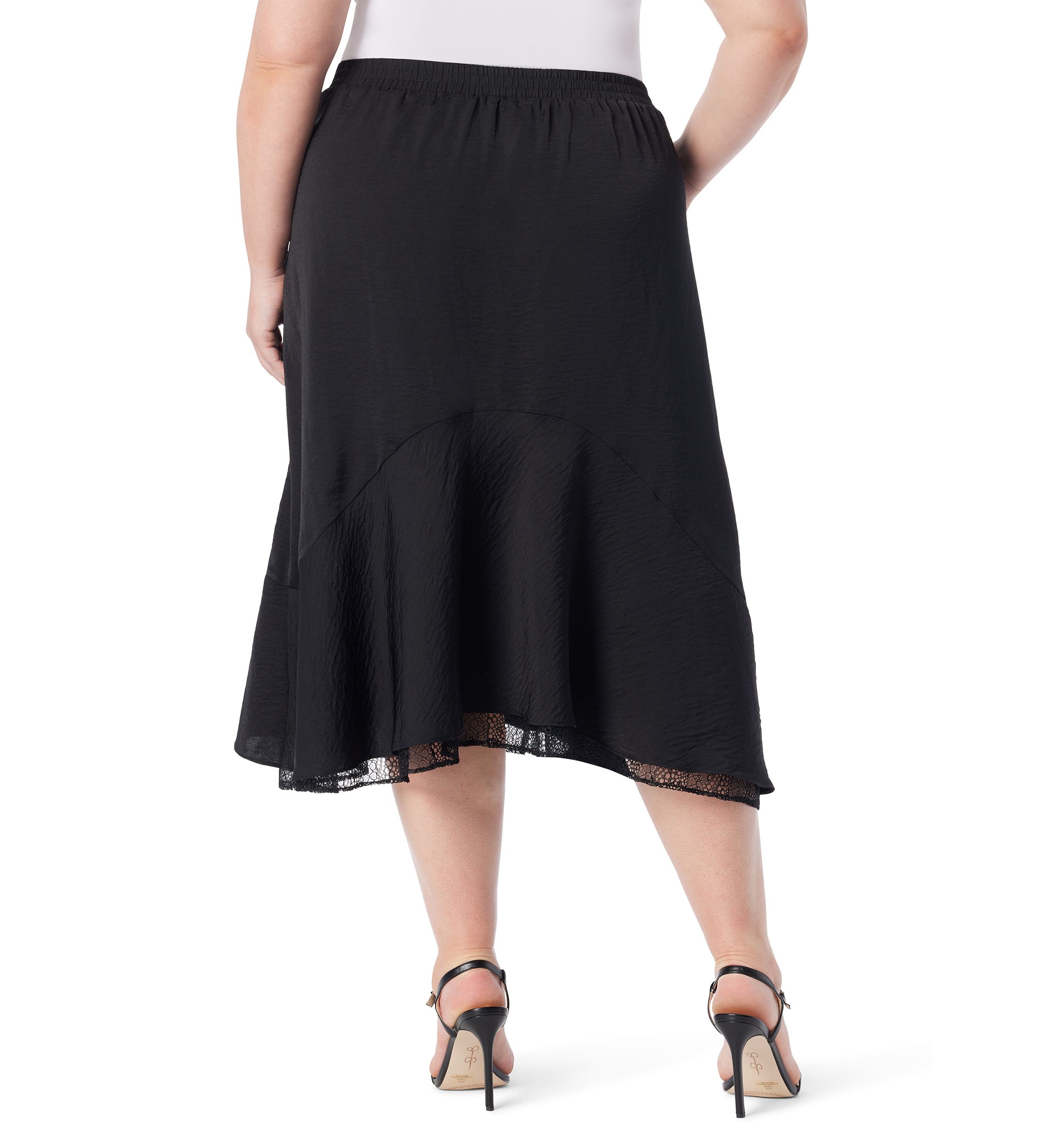 Plus Size Lace Hem Skirt