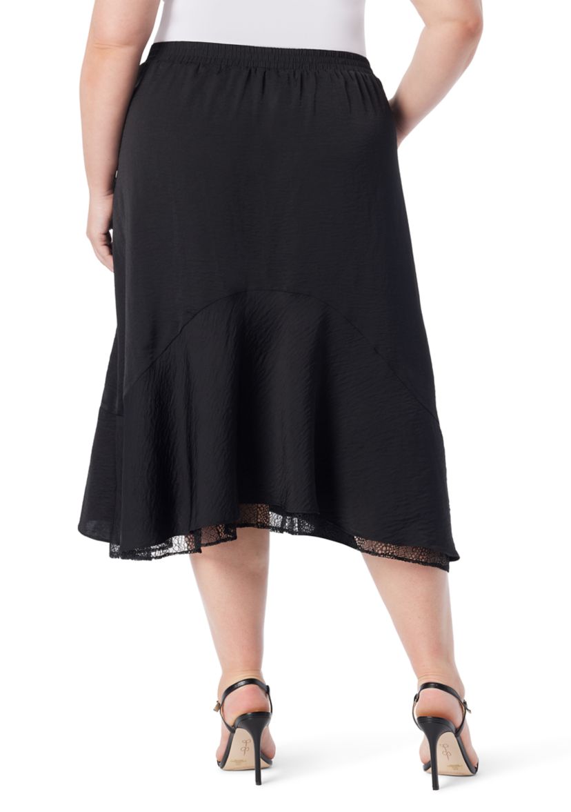 Plus Size Lace Hem Skirt