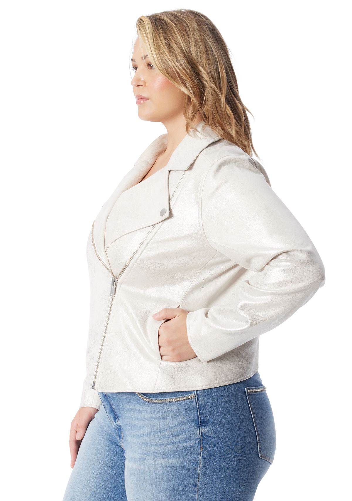 Plus Size Biker Jacket