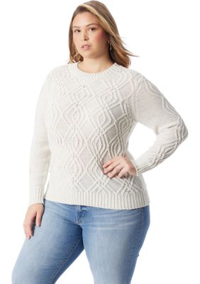 Jessica Simpson Women's Plus Size Cable Knit Sweater, 3X
