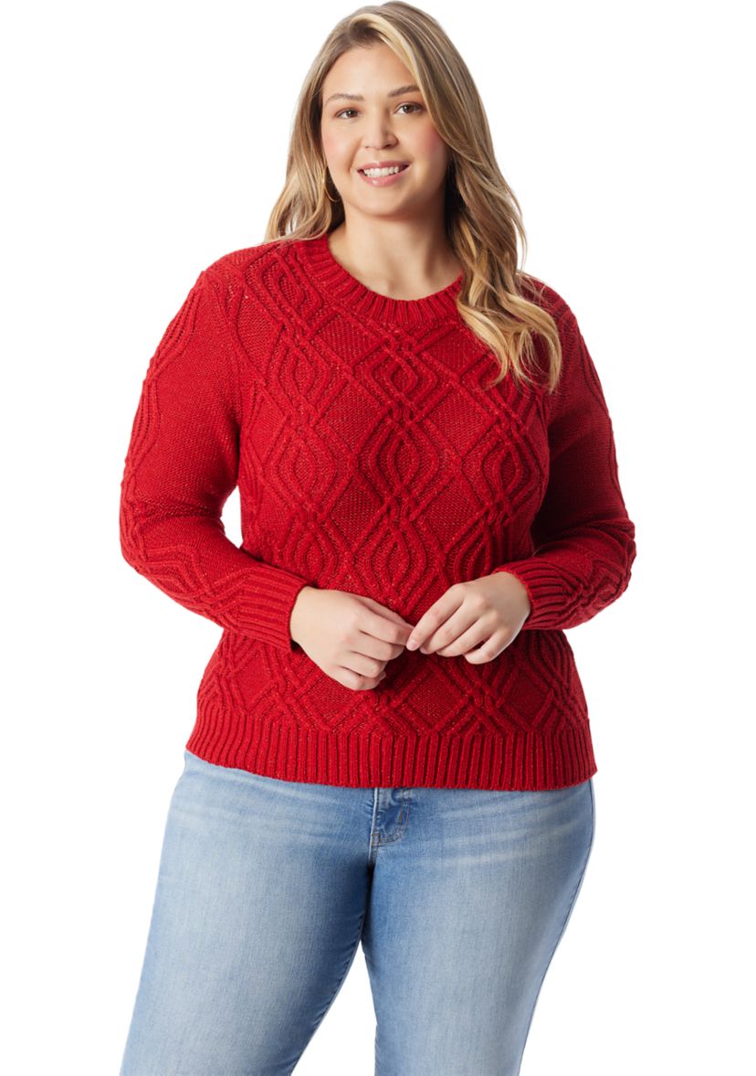 Plus Size Cable Knit Sweater 