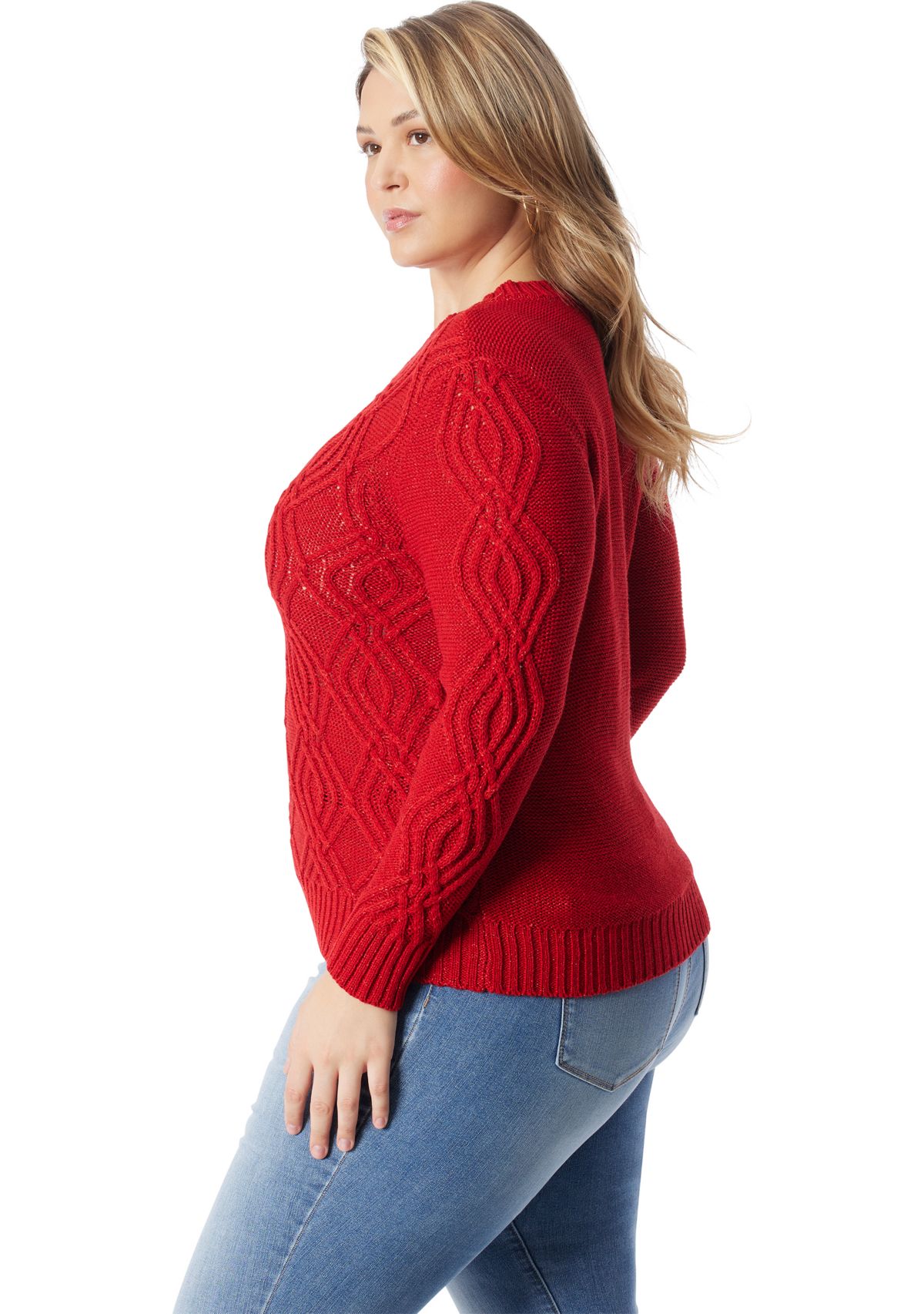 Plus Size Cable Knit Sweater 