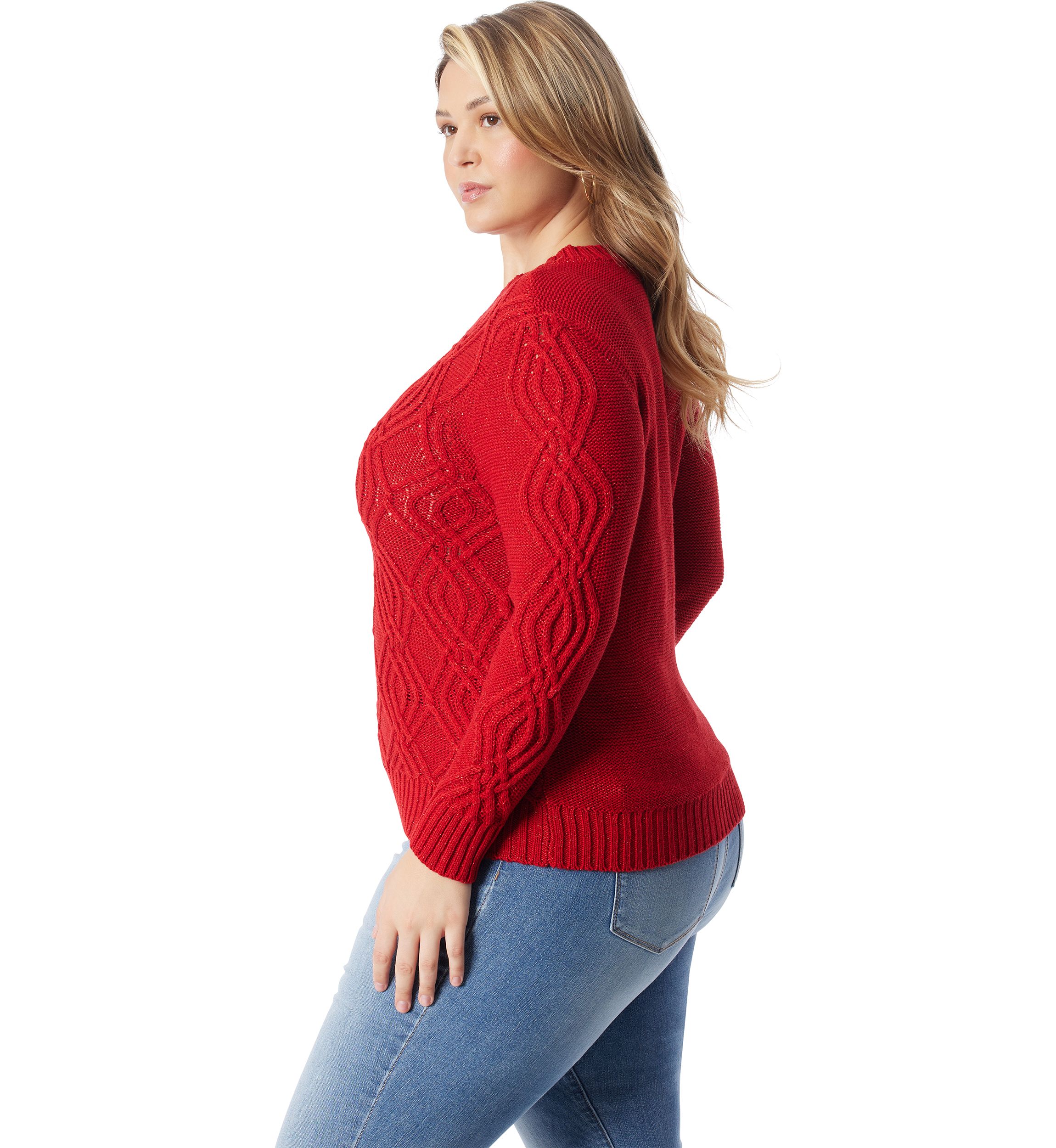 Plus Size Cable Knit Sweater 