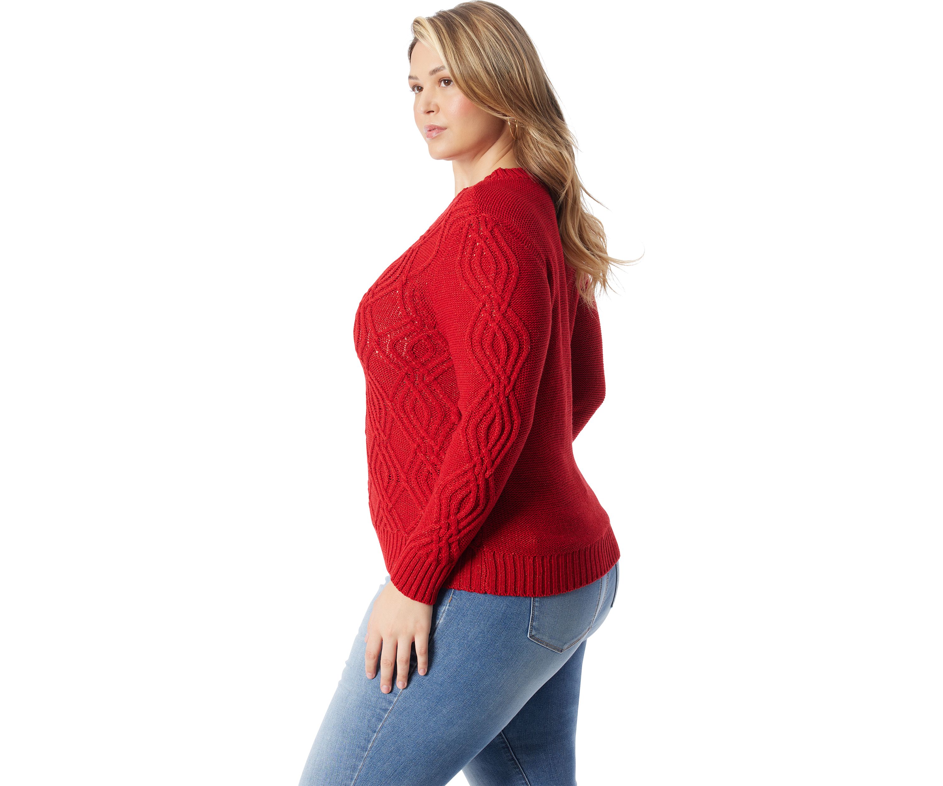 Plus Size Cable Knit Sweater 