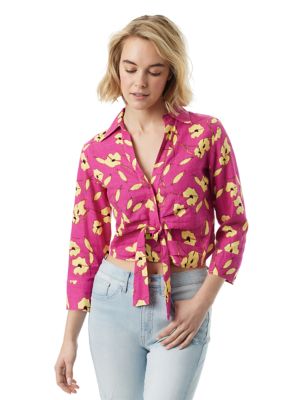 Jessica Simpson Women's Wisteria Tie Front Top, XS