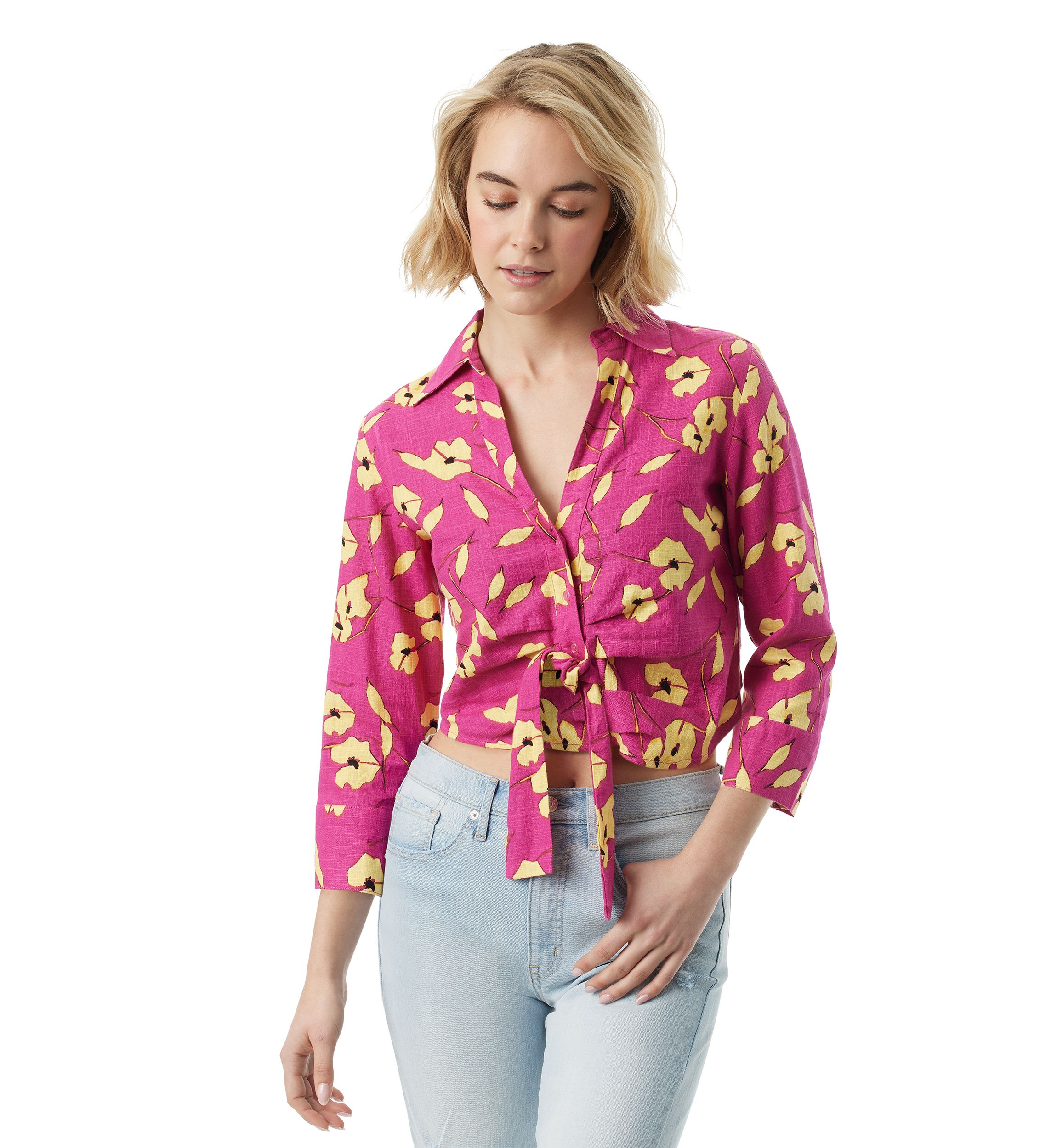 Wisteria Tie Front Top