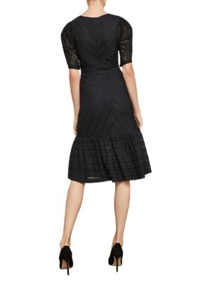 Bcbg lace trimmed striped clearance dress