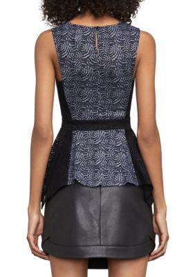 bcbg lace peplum top