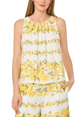 Ted Baker Women's Sleeveless Floral Pleated Blouse