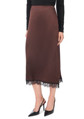Ted Baker Women's Lace Trim Satin Midi Skirt, 8