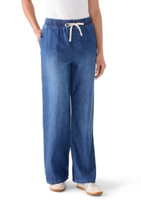 FRESH Women's Drawstring Soft Denim Pants