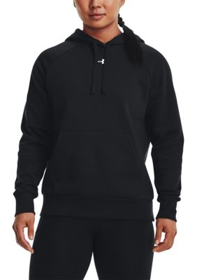 Under Armour Women's Rival Fleece Hoodie, Black, Large