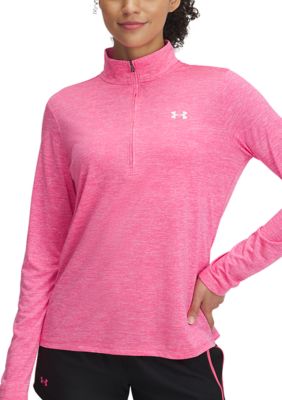Under Armour Women's Tech 1/2 Zip - Twist, Pink, 2XL
