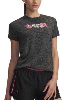 Under Armour Women's Tech Twist Graphic Short Sleeve, Black, Small