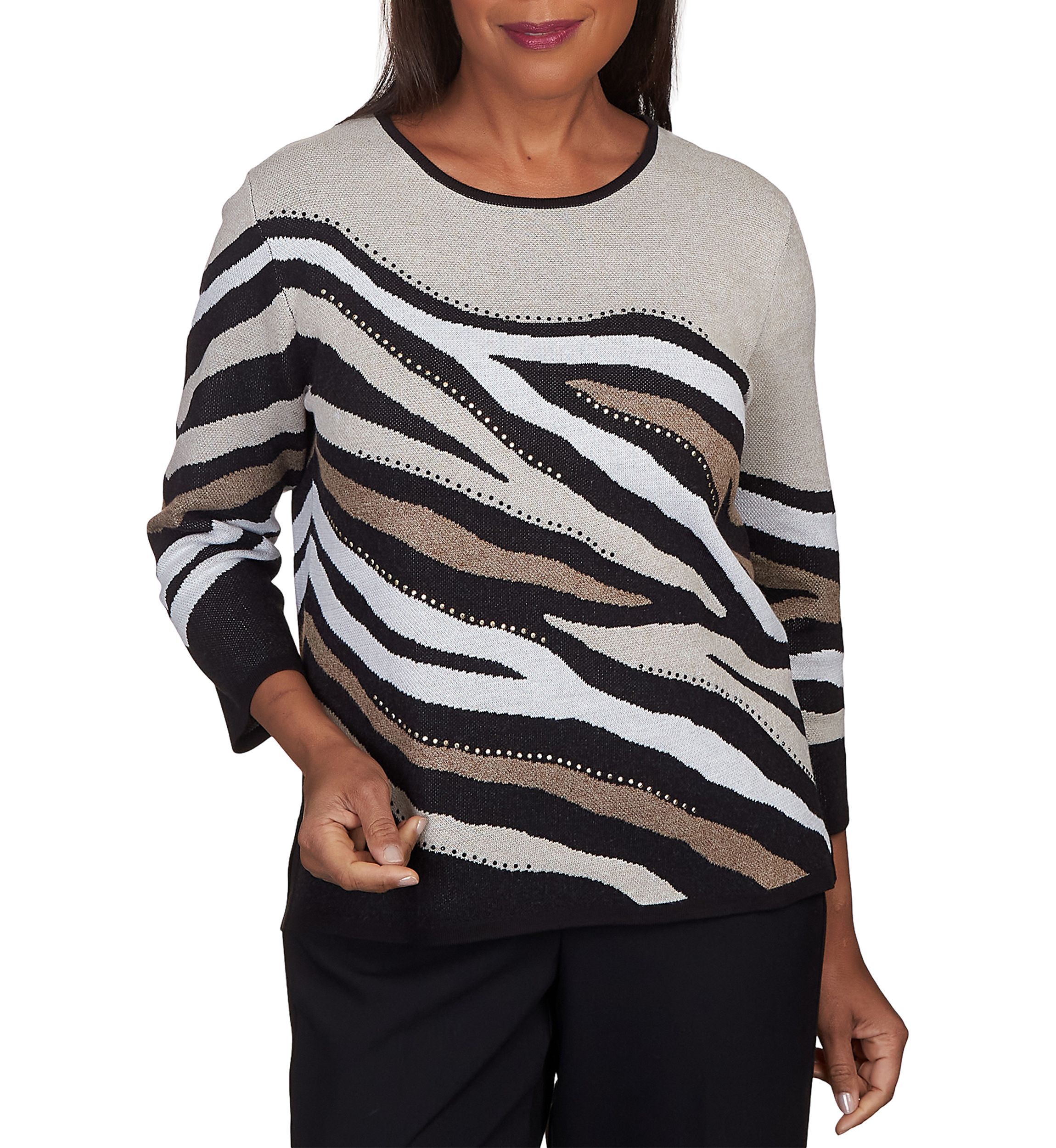 Womens Classics Animal Jacquard Top
