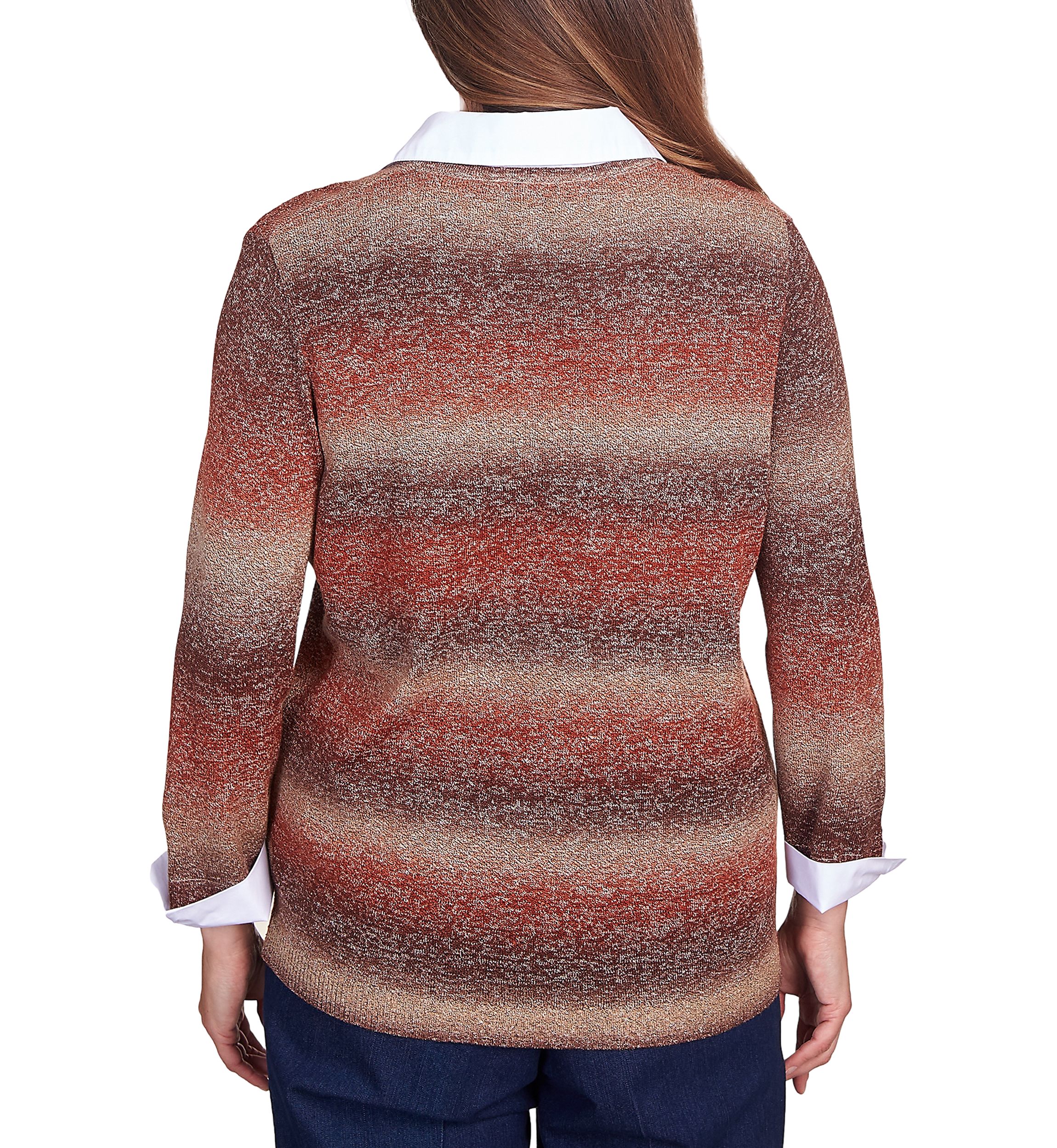 Womens Classics Space Dye With Woven Trim Top