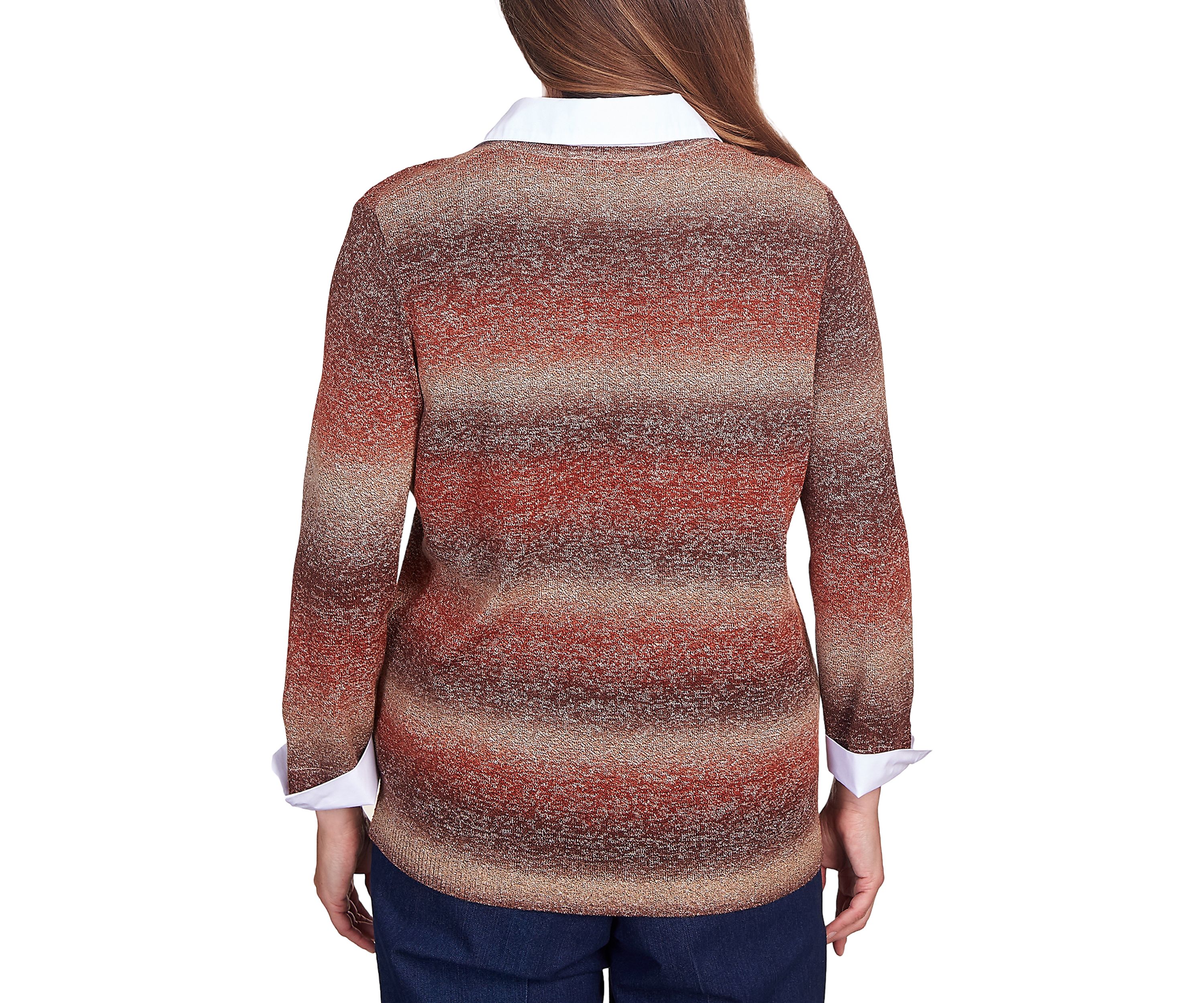 Womens Classics Space Dye With Woven Trim Top