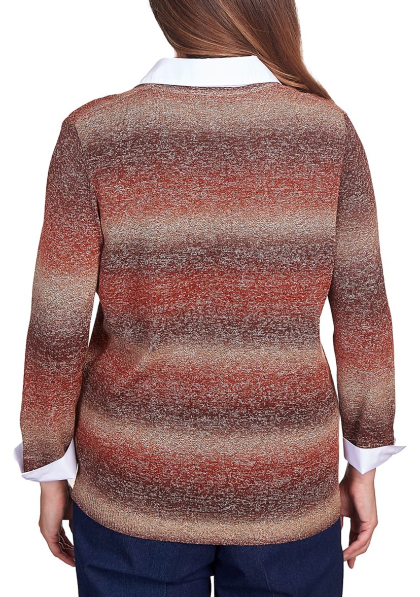 Womens Classics Space Dye With Woven Trim Top