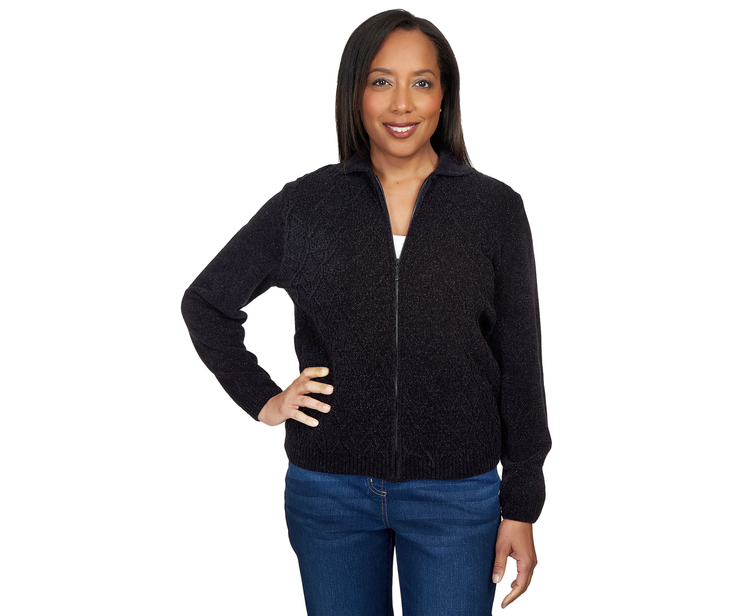 Womens Zip Front Cardigan 