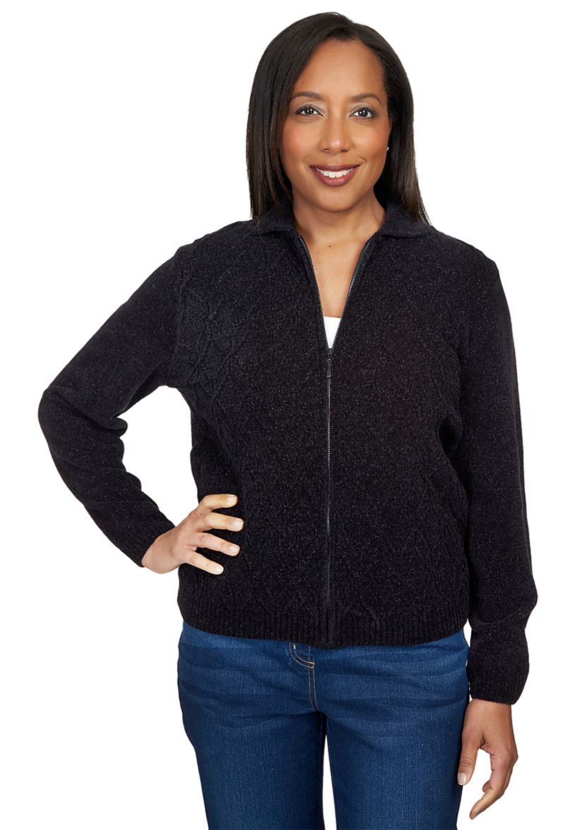 Womens Zip Front Cardigan 