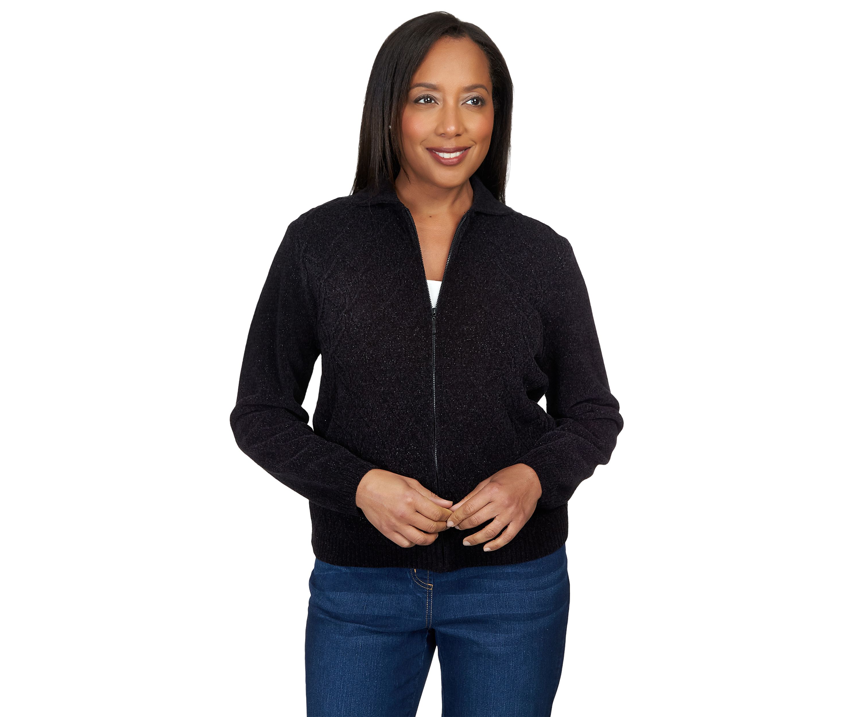 Womens Zip Front Cardigan 