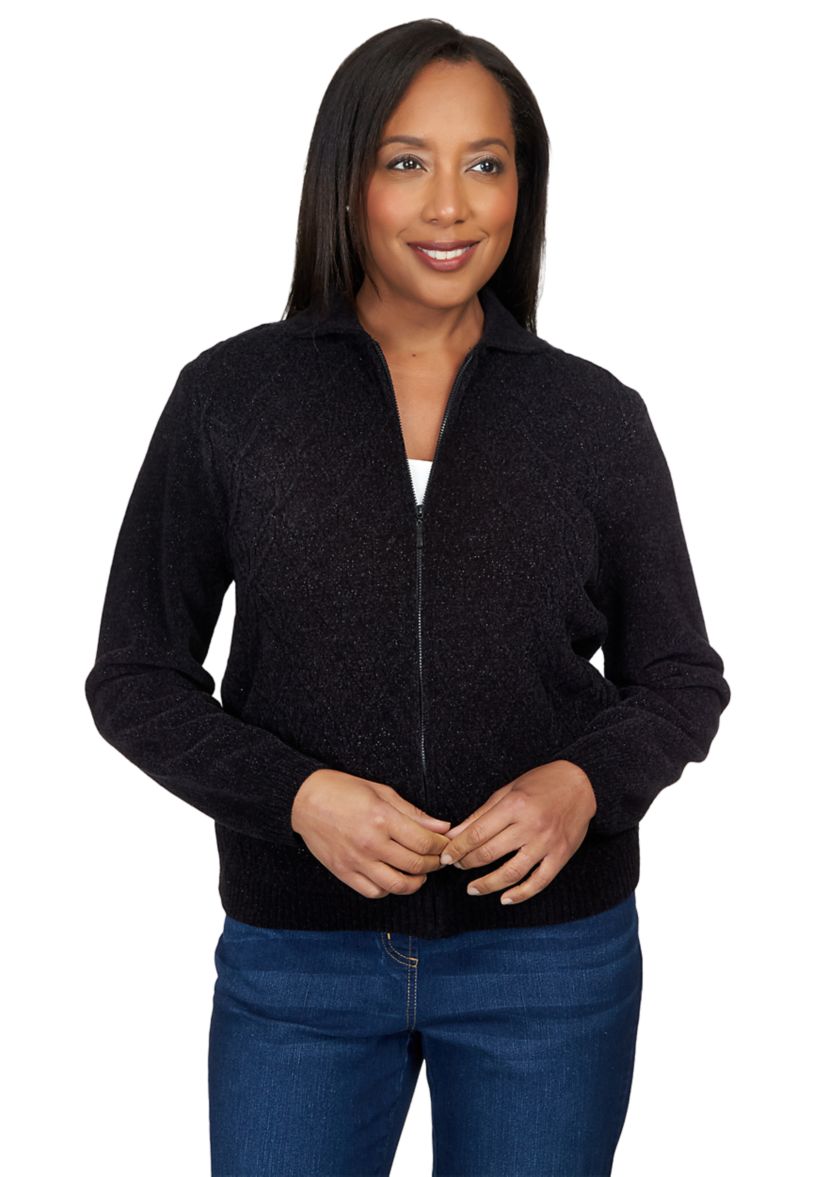 Womens Zip Front Cardigan 