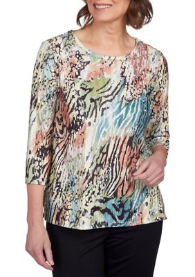 Alfred Dunner Women's Classics Animal Top | belk