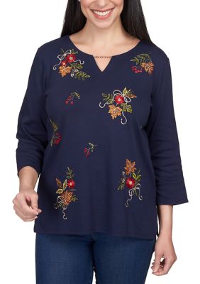 Women's Missy Classics Falling Leaves Top