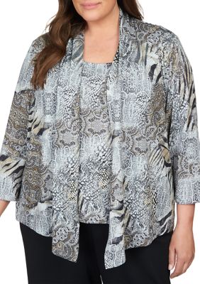 Plus Lacey Medallion 2fer Top