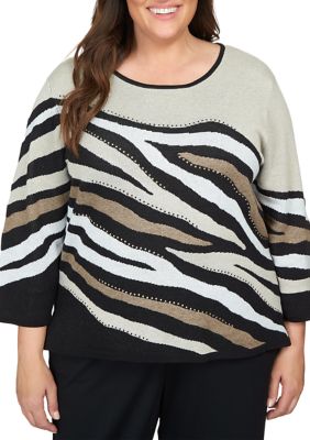 Plus Animal Jacquard Sweater