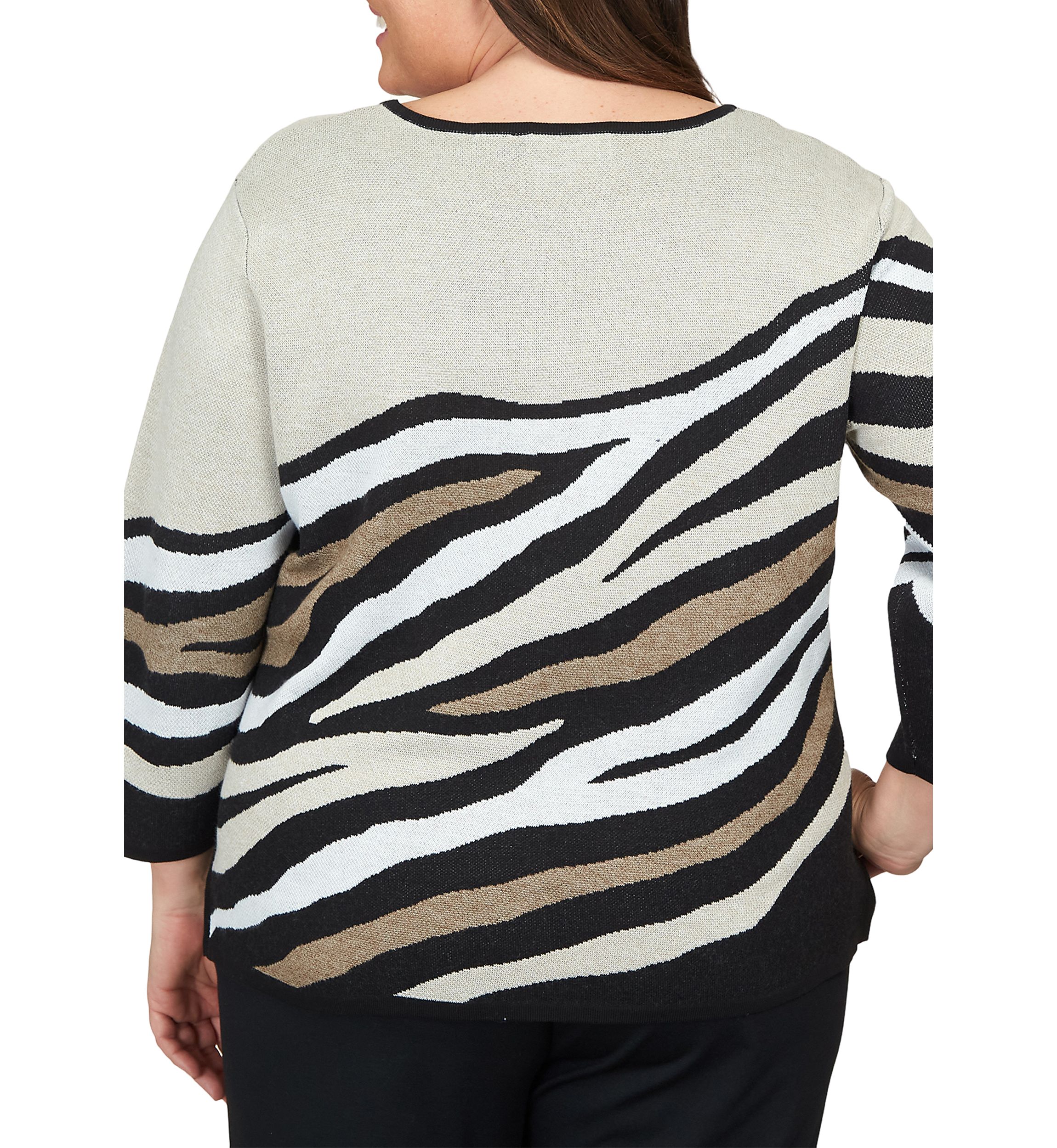 Plus Size Animal Jacquard Sweater