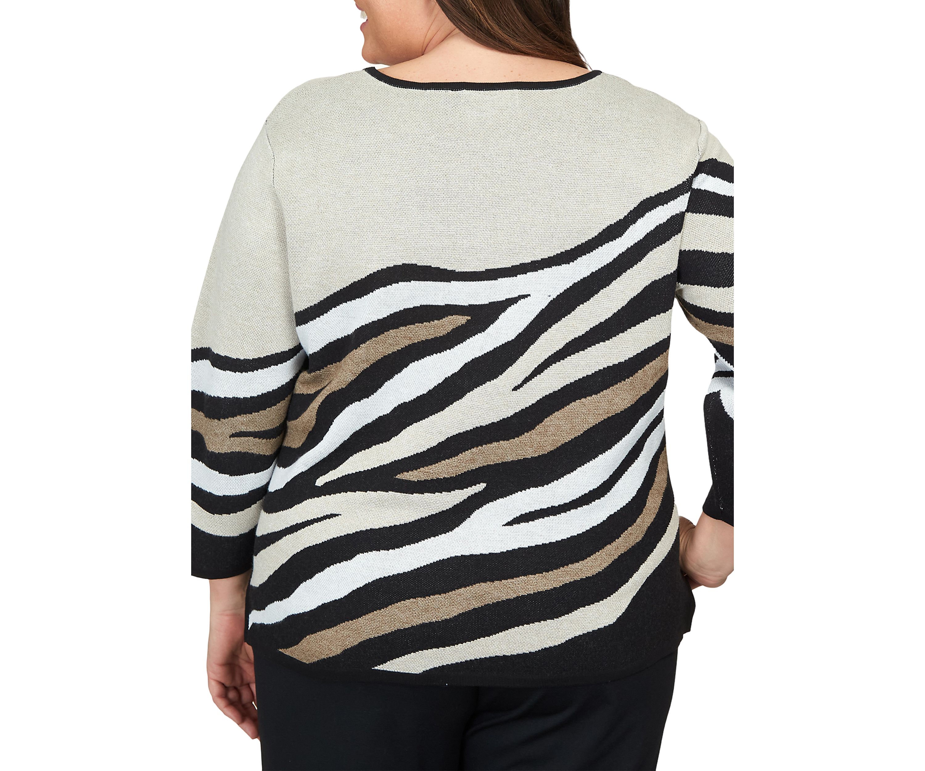 Plus Size Animal Jacquard Sweater