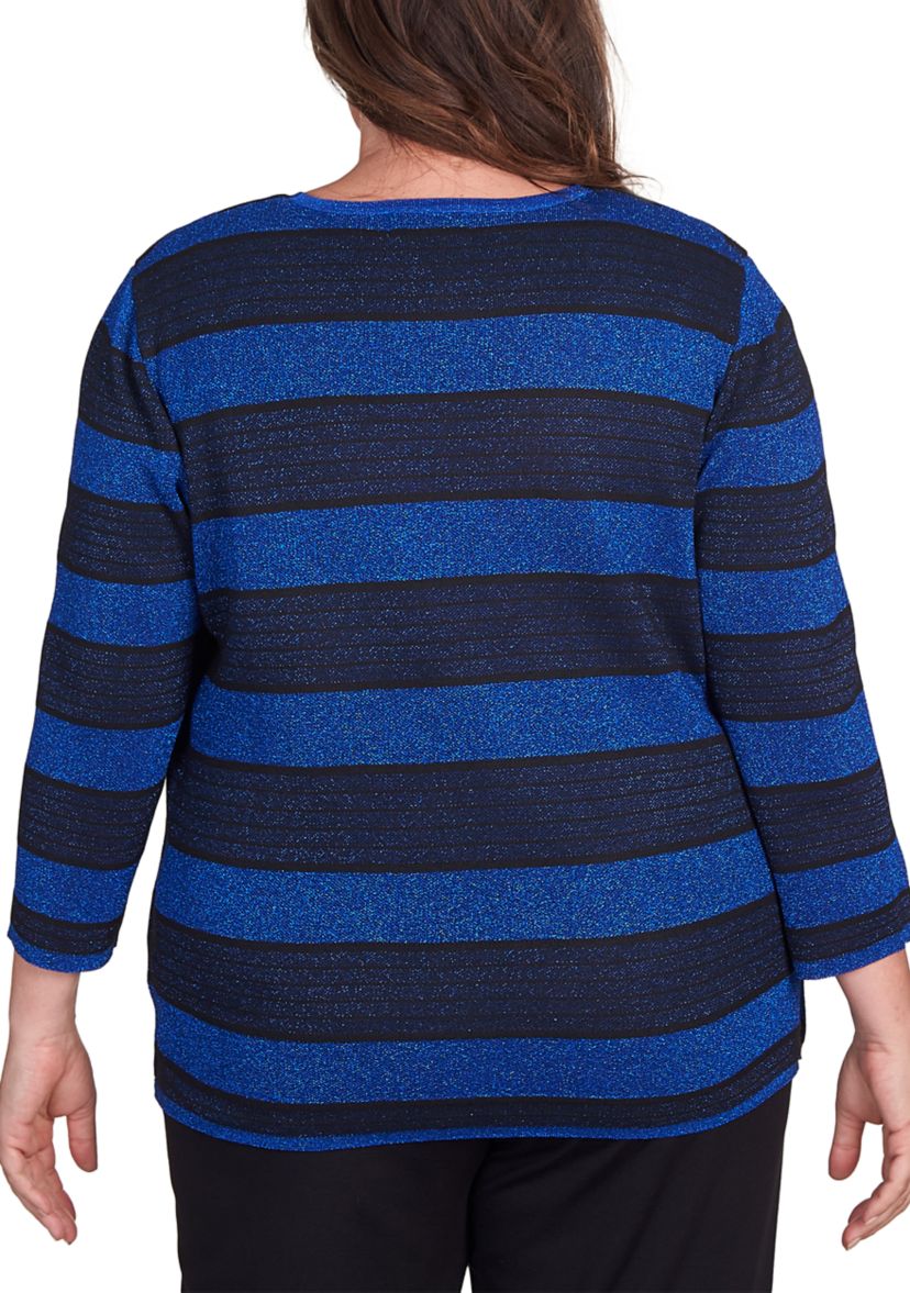 Plus Size Lurex 2fer Top