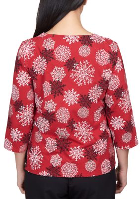 Petite Snowflakes Knit Top