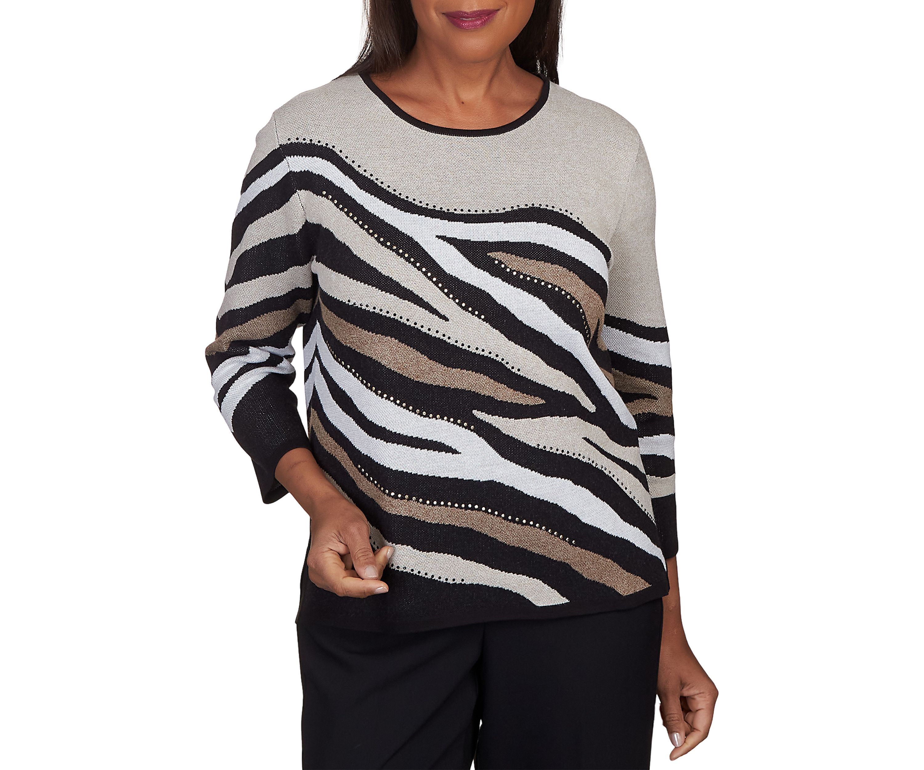 Petite Classics Animal Jacquard Sweater 