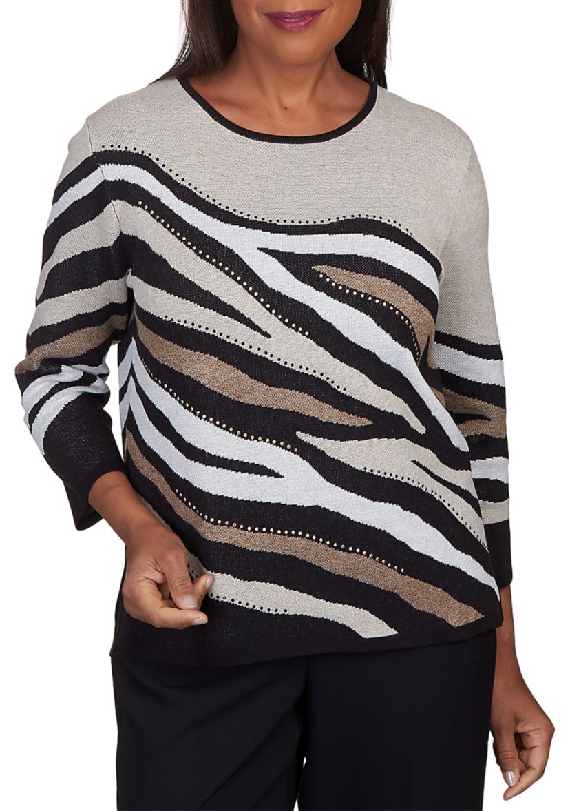 Petite Classics Animal Jacquard Sweater 