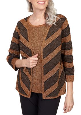 Petite Classics Chevron Stripe Two for One Sweater